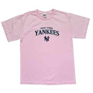 Vintage Y2K New York Yankees Pink Tee True Fan MLB T-Shirt XL Graphic